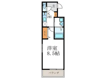 シエルコート大宮(1K/3階)の間取り写真