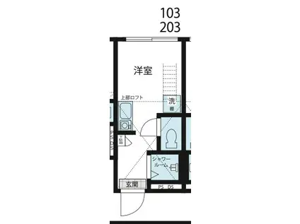 TERRACE代々木上原(ワンルーム/1階)の間取り写真