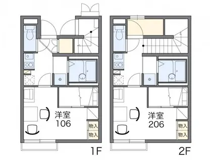 レオパレスストリームIII(1K/1階)の間取り写真