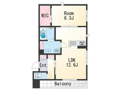ハルミエールII(1LDK/2階)の間取り写真