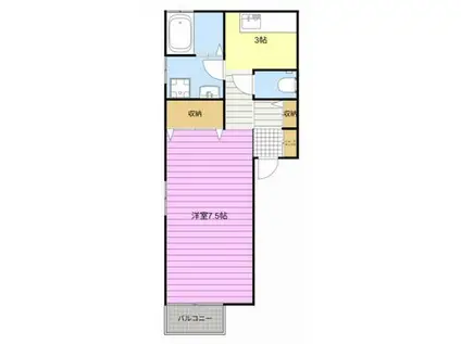 クレール皐月(1K/2階)の間取り写真