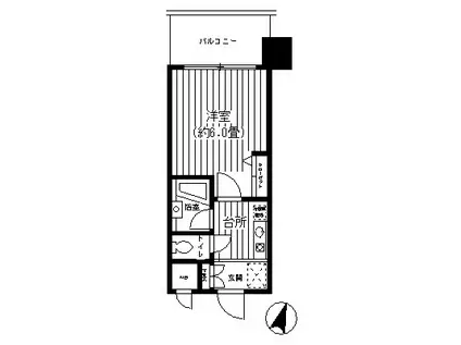 ヴィラコート横浜(ワンルーム/4階)の間取り写真