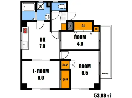 シルク西原(3DK/3階)の間取り写真