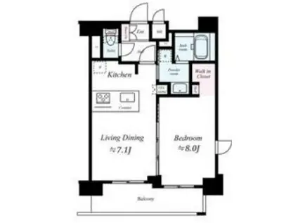 プレサンス鶴舞公園ウエスト(1LDK/14階)の間取り写真