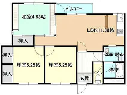 ロイヤル寿マンション(3LDK/5階)の間取り写真