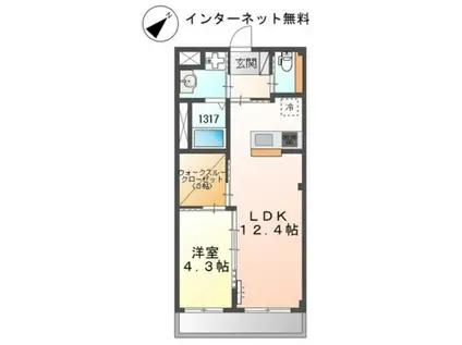 山陽電鉄本線 尾上の松駅 徒歩25分 2階建 築5年(1LDK/2階)の間取り写真