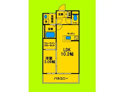 オラシオン吹田(1LDK/7階)の間取り写真