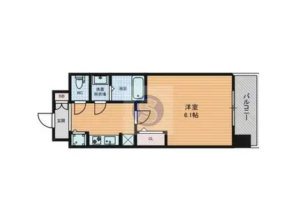 スワンズシティ大阪城南(1K/6階)の間取り写真