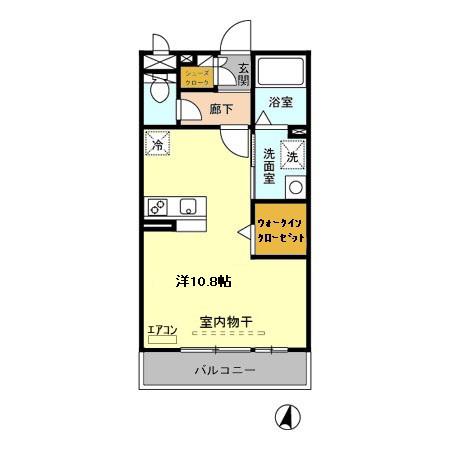 エスポワール(ワンルーム/3階)の間取り写真
