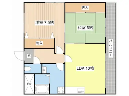 メゾンエスポワール坂本(2LDK/3階)の間取り写真