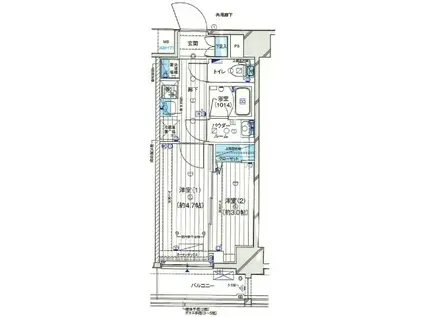 GENOVIA小村井(1DK/5階)の間取り写真