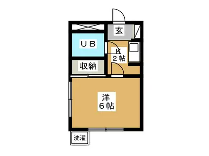 レジデンス鹿野I(1K/1階)の間取り写真