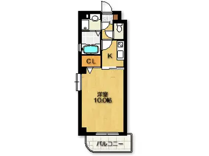 EXCELCOURT本山(1K/1階)の間取り写真