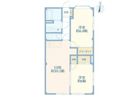 メゾンドサム(2LDK/1階)の間取り写真