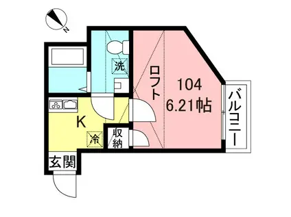 プリマベーラ西生田(1K/1階)の間取り写真