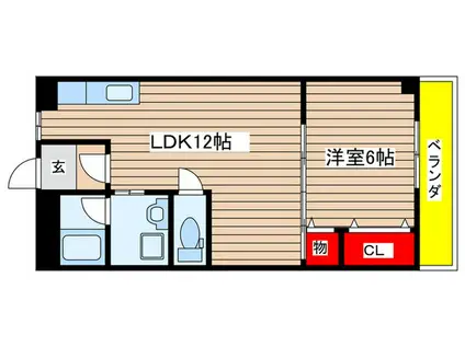 メゾンツツミ(1LDK/2階)の間取り写真