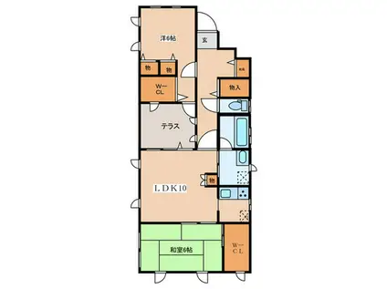 板橋三丁目アパート(2LDK/1階)の間取り写真