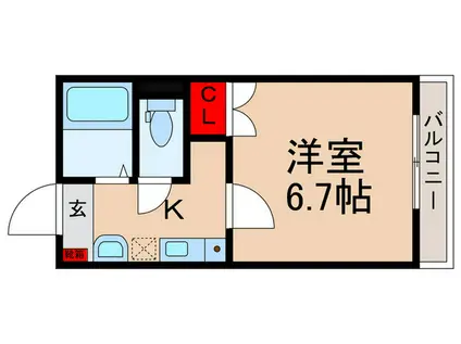 東京メトロ有楽町線 千川駅 徒歩2分 3階建 築12年(1K/2階)の間取り写真