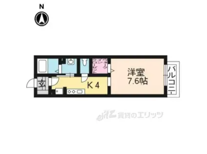 ハミングバード(1K/2階)の間取り写真