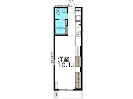 リブリ・ROSE HILL(1K/2階)の間取り写真