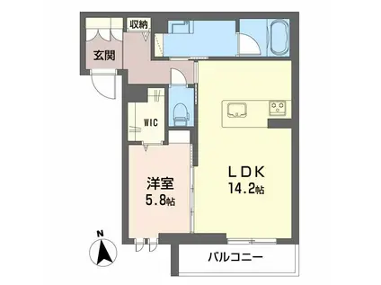 ベレオ広川(1LDK/3階)の間取り写真