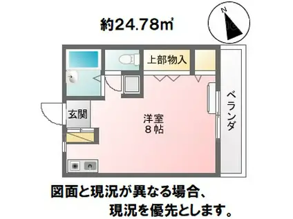 ハイツさつき(ワンルーム/1階)の間取り写真