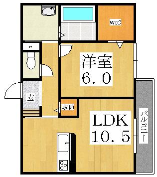 エクレール殿辻(1LDK/1階)の間取り写真