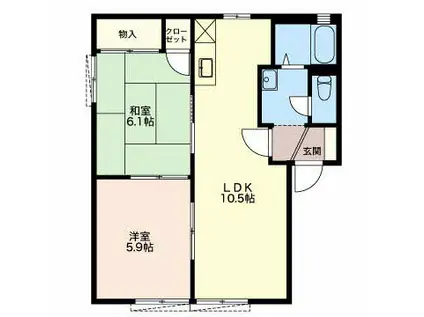 ファミール羽根(2LDK/1階)の間取り写真