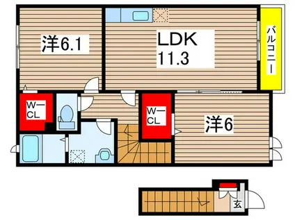 メゾン・ド・フーラ(2LDK/2階)の間取り写真