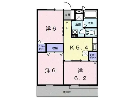 JR阪和線 紀伊駅 徒歩10分 2階建 築27年(3K/1階)の間取り写真