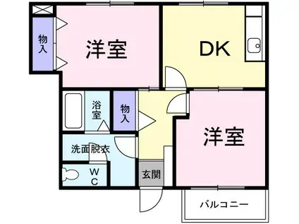 サニーコートパルC(2DK/1階)の間取り写真