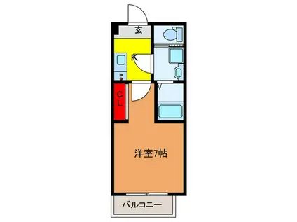 CECIL(1K/1階)の間取り写真