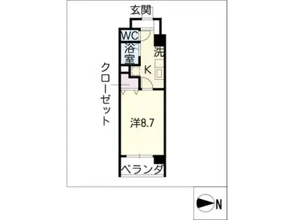 クレスト駈上(1K/5階)の間取り写真