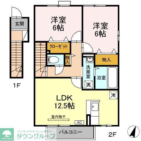 グランモア(2LDK/2階)の間取り写真