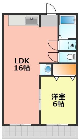 第1ヤマモリビル(1LDK/3階)の間取り写真