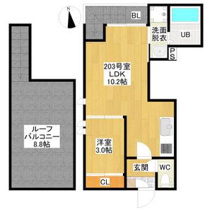 GRANDTIC緑(1LDK/2階)の間取り写真