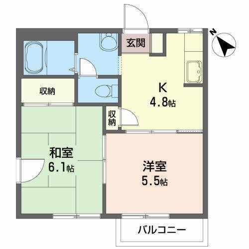 リッチモンド(2K/2階)の間取り写真