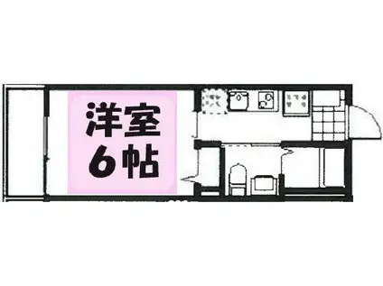 ウエストコート大和田(1K/3階)の間取り写真