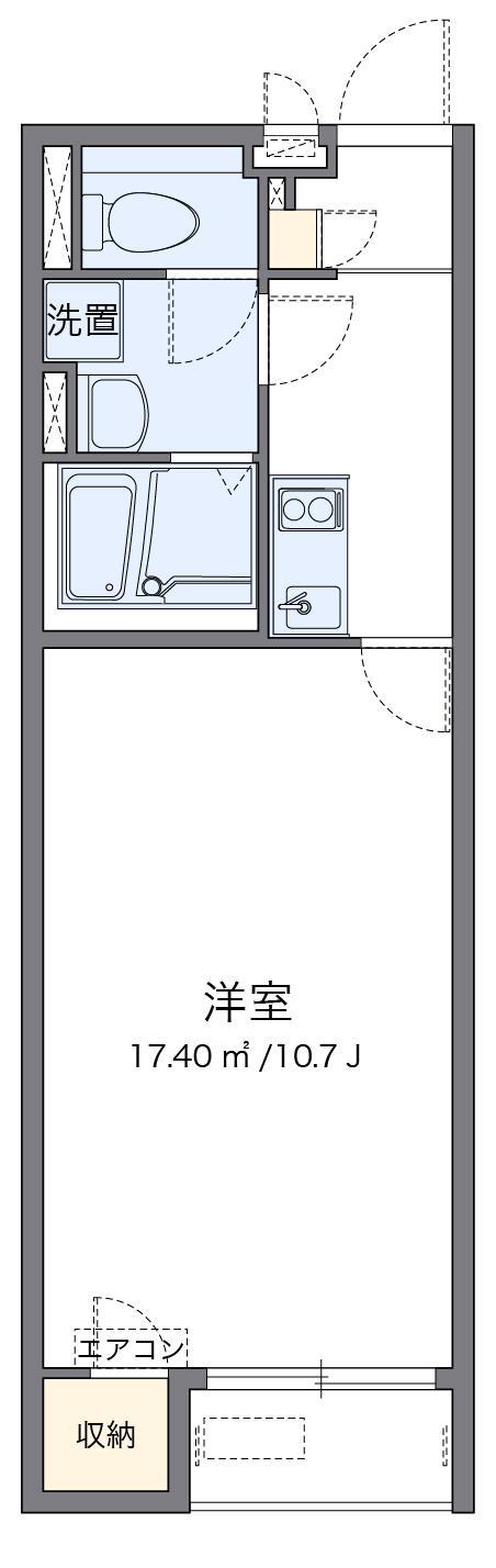 クレイノリラシア(1K/2階)の間取り写真
