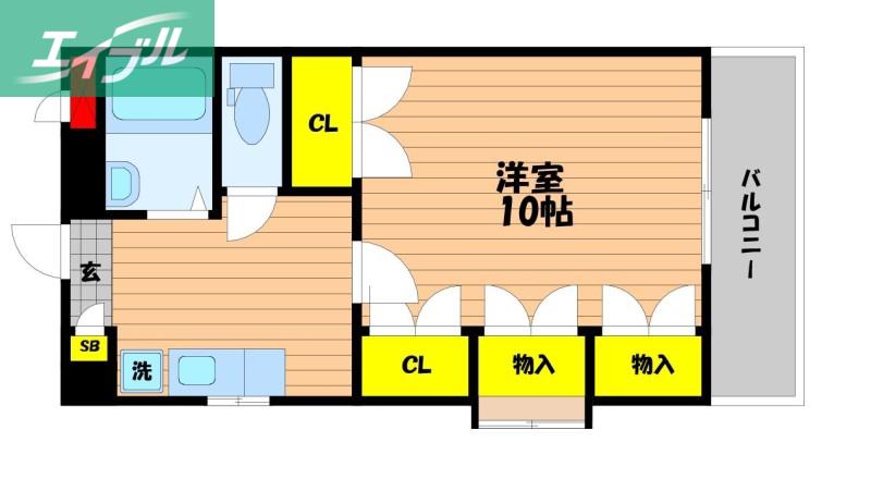 エスポアール大森(1DK/3階)の間取り写真