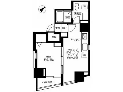 GALICIA RESIDENCE HIROO(1LDK/9階)の間取り写真