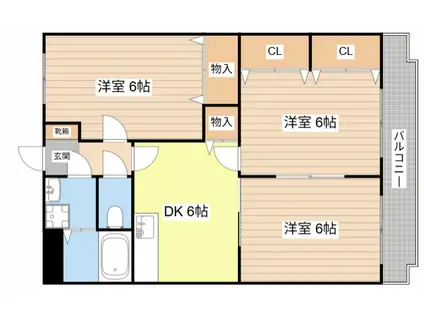 Y.M.HAYASHI(3DK/3階)の間取り写真