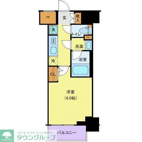 ルフレプレミアム新小岩(1K/2階)の間取り写真