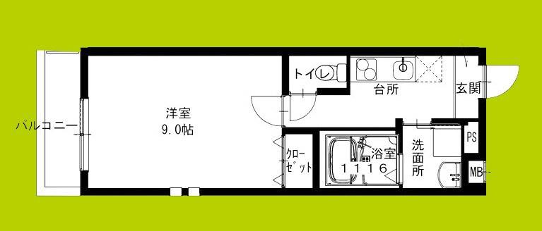 フジパレス湊駅南(1K/1階)の間取り写真