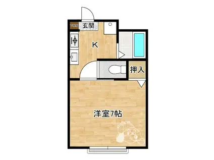 リッシュシェソワ(1K/2階)の間取り写真