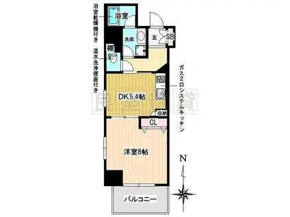 MELIV鶴舞(1DK/8階)の間取り写真