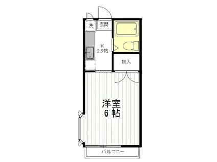 美由希壱番館(1K/2階)の間取り写真