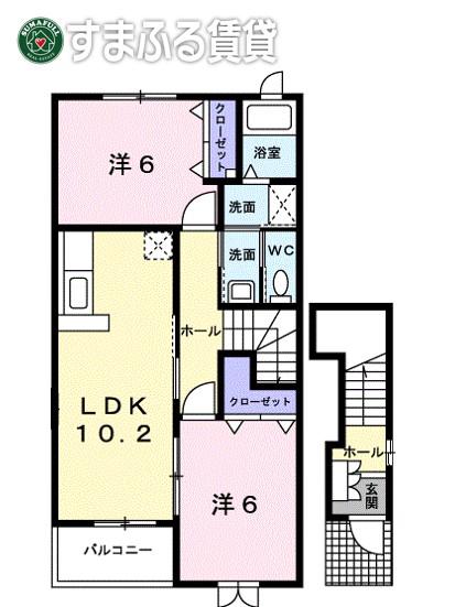 サン・ノース(2LDK/1階)の間取り写真