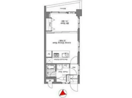 目黒マンション(1LDK/2階)の間取り写真