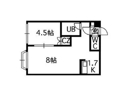 ロリエ南郷(1LDK/3階)の間取り写真